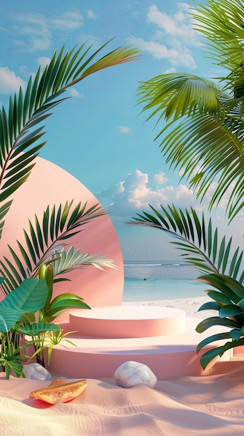 3o palco do pódio na praia no horário de verão