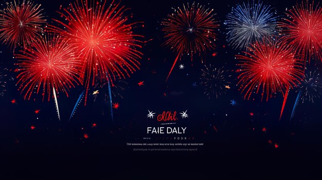 4 de julho Dia da Independência fundo fogos de artifício confeti celebração patriótica