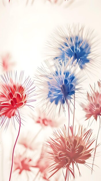 Foto 4 de julho patriótico padrão vermelho branco azul fogos de artifício eua padrão sem costura com fogos de artifício