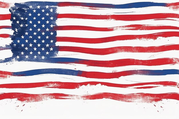 Foto 4 de julio bandera de vacaciones imagen estilizada de los marcadores de la bandera estadounidense fondo del día de la independencia de los estados unidos