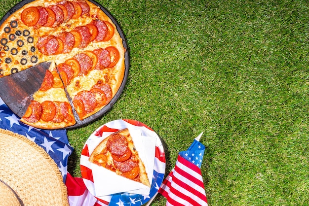 4 de julio fiesta vacaciones estados unidos patriótico pizza