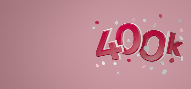 400K mag Online-Social-Media-Dankeschön-Banner-3D-Rendering