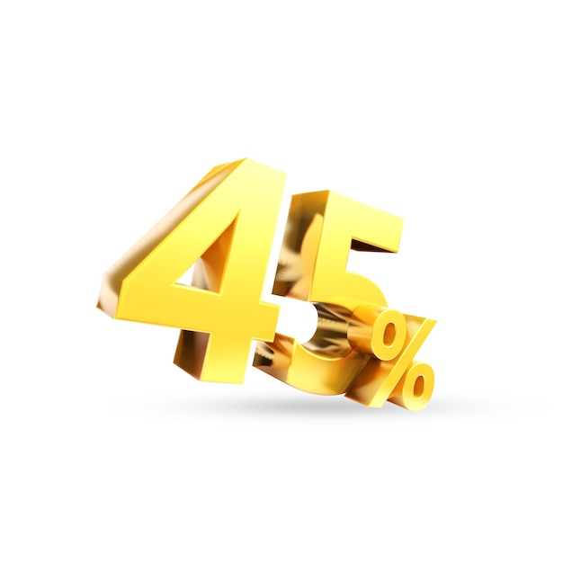 45 símbolo dourado renderização 3D