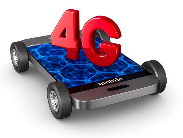 4G Telefon. Isoliertes 3D-Rendering