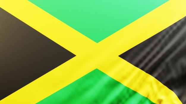 4k de alta resolución de la bandera de Jamaica wallpaper fondo realista renderizado 3D 181