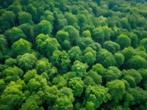 4K-Ariel-Drohnen-Aufnahme aus der Sicht von Vögeln eines üppig grünen Waldes, üppige grüne Baumkronen