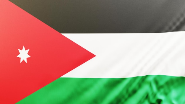 4k hochauflösende Jordanien Flagge Wallpaper Hintergrund realistische 3D-Rendering 182