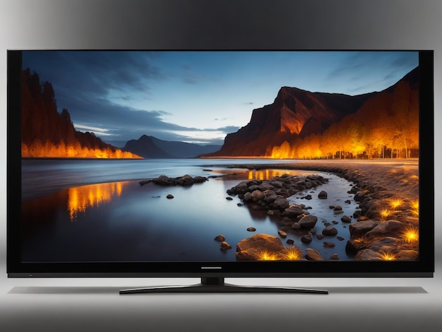 4K-Monitor isoliert auf weißem Fernseher mit Naturansicht