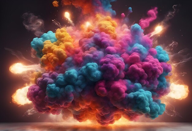 4k papel tapiz nuclear futurista salpicaduras coloridas explosión guerra futura colores de neón fondo oscuro