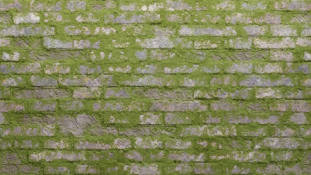 4k piedra de ladrillo de pared gris de alta resolución con fondo de papel tapiz de hierba representación 3D realista 0