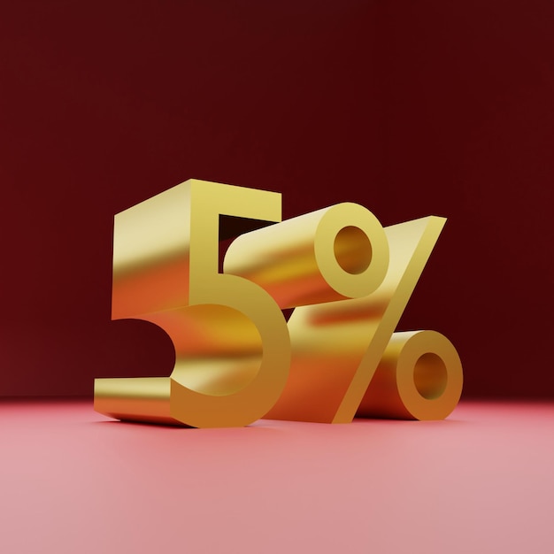 5% de desconto na etiqueta de preço de oferta de desconto de venda de ouro