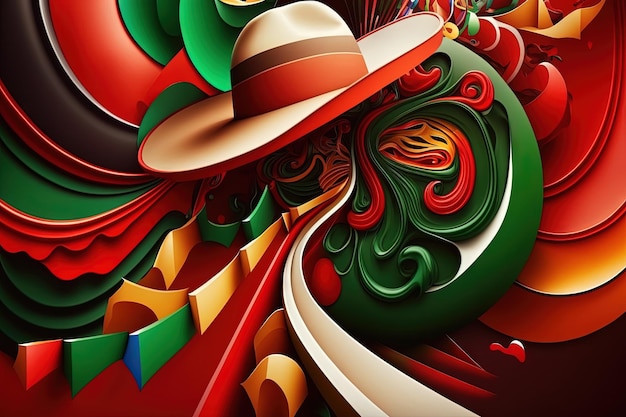 5 de maio Cinco De Mayo Celebration abstrato Mexican Holiday Backgroundillustration generative ai