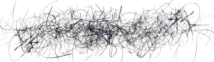 Foto 5 garabates dibujos de líneas caóticas fondo blanco ilustración vectorial simple
