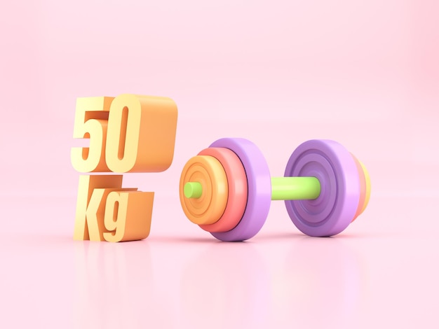 50 kg Hantel 3D-Rendering