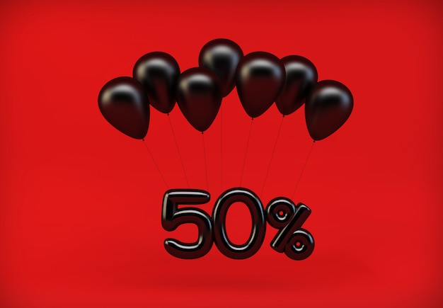 50% Rabatt hängen an Luftballons