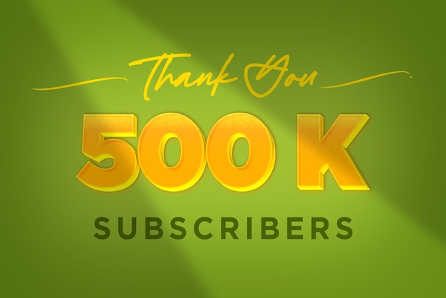 500.000 Abonnenten feiern Grußbanner mit gelbem Design