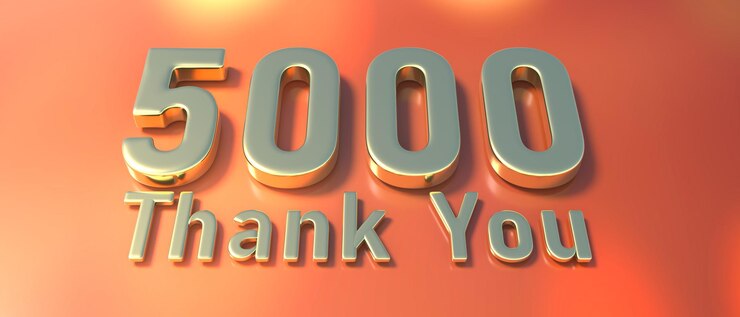 Foto 5000 seguidores gracias cinco mil por amigos y suscriptores de la red ilustración 3d