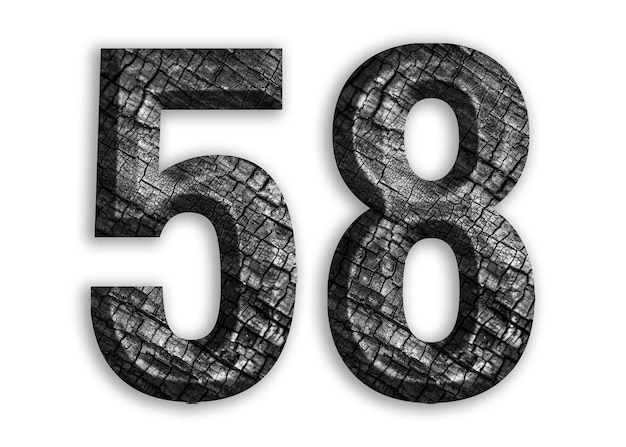 58 forma de número con diseño de motivo de carbón