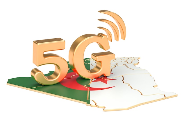 5G en Argelia concepto de representación en 3D