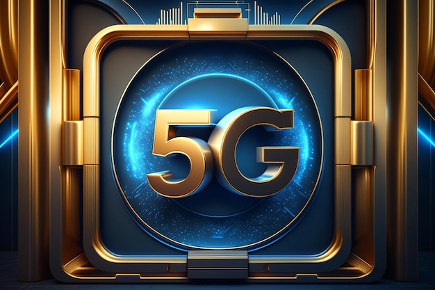 5g blauer Tech-Hintergrund moderner Luxus