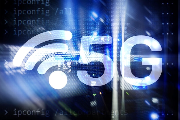 5G Fast Wireless conexão de internet conceito de tecnologia móvel de comunicação