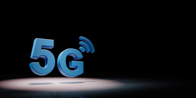 Foto 5g text im scheinwerferlicht isoliert