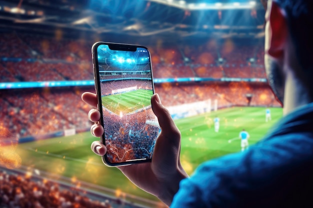 5g transforma al aficionado al fútbol captura un partido épico en el teléfono inteligente