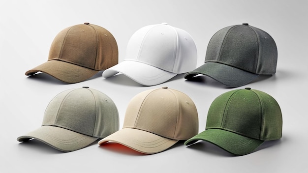 Foto 6 maquetas de gorra multicolores para diseñadores