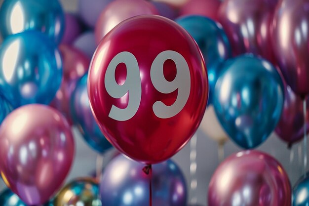 Foto 6 texto oro rosa resplandor globo de helio volando decoración de fiesta de celebración
