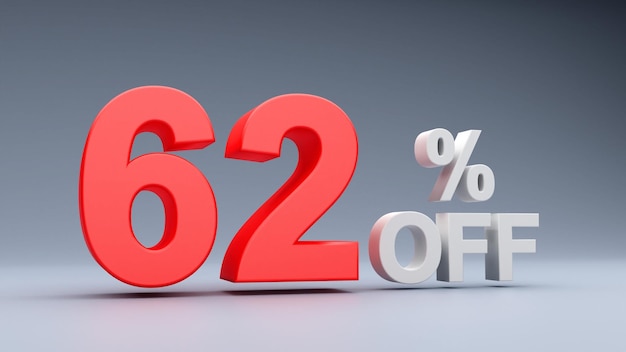 62 % Rabatt auf Text in 3D-Rot, 62 % Rabatt auf 3D-Text, 62 % Rabatt auf Text im Angebot