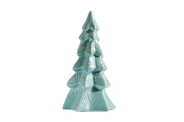 6586 Decoración verde del árbol de navidad aislada en un fondo transparente