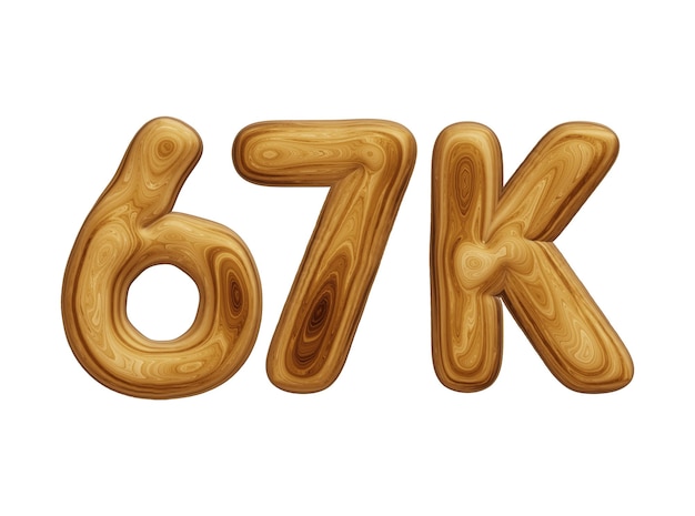 67k de madera para la celebración de seguidores y suscriptores