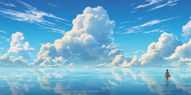 6Bit Pixel Art Epic Explorer Alcançando a Ilha nas Nuvens