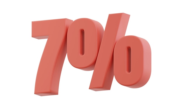 7% de desconto em renderização 3D Ilustração para publicidade