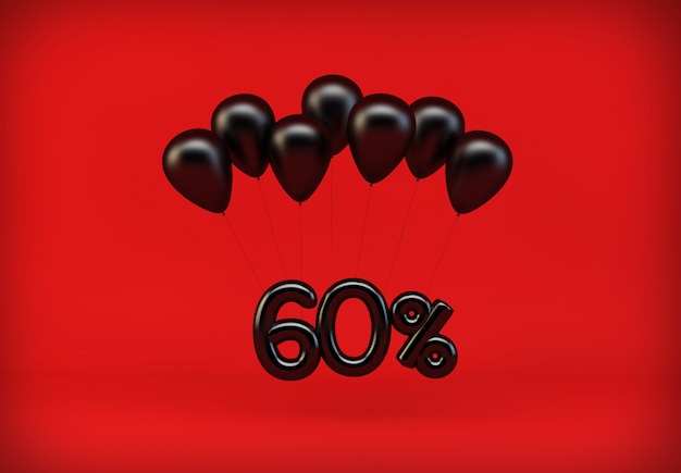 70% Rabatt und Luftballons auf Rot