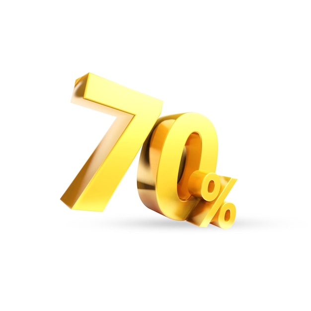 70 símbolo de oro render 3d