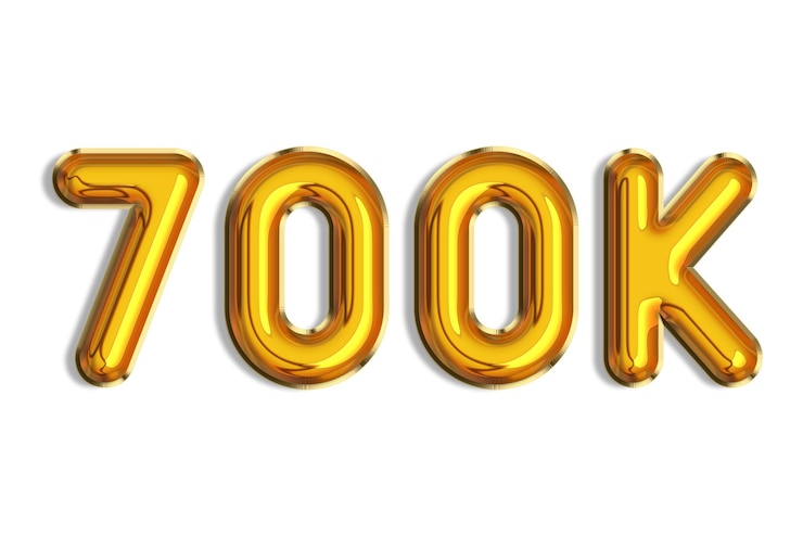 Foto 700 o setecientos banner realista 3d oro globos de helio logo números aislados en blanco letras fuente gráfica texto brillante ilustración para redes sociales amigos seguidores le gusta