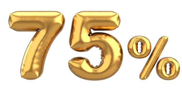 75 por ciento de texto de globo 3D