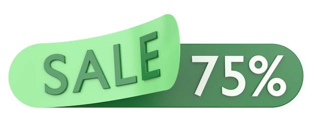 75 por cento de venda 75 venda ilustração 3D