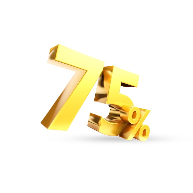 75 símbolo de oro render 3d