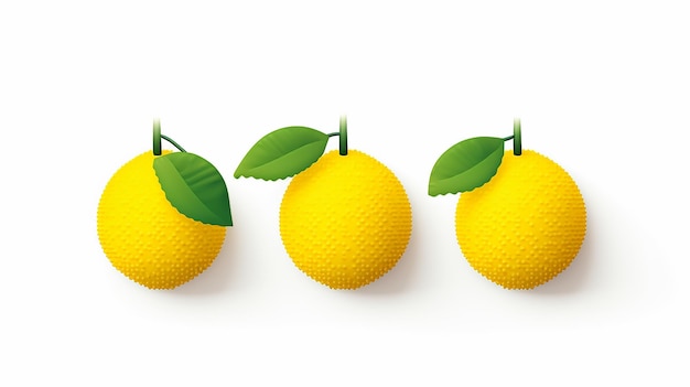 8-Bit-Chinesische Zitronen auf einem einfachen weißen Hintergrund