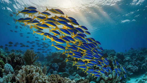 8 de junho Dia Mundial dos Oceanos com golfinhos submarinos, tubarões, corais, plantas marinhas, raias e tartarugas