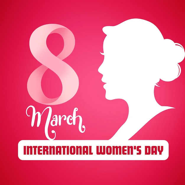 8 de marzo Día Internacional de la Mujer Tarjeta de felicitación Diseño adorable