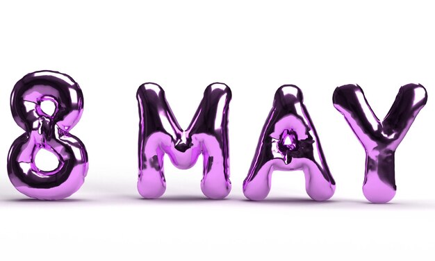 8 de mayo ocho meses rosa púrpura violeta globo símbolo decoración madre mamá día mamá primavera temporada bouq