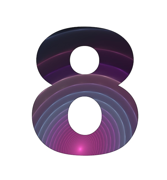 8 números con diseño abstracto