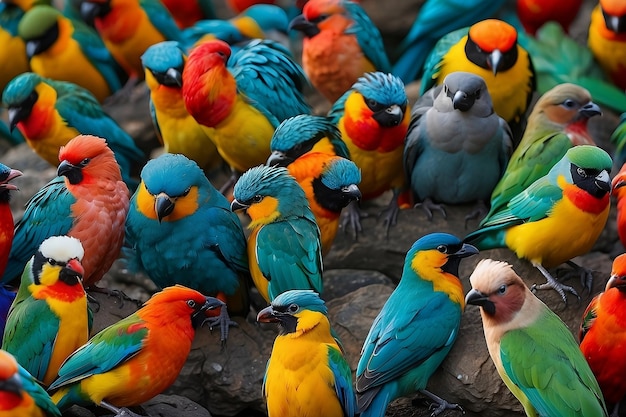 8000 hochwertige farbenfrohe Vögel