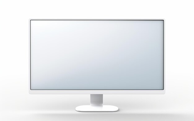 Foto 8k realismo de un monitor de computadora en un fondo blanco