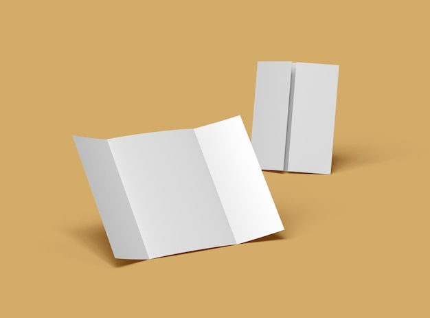 8x11-Zoll-Faltblatt im Gatefold-Format als 3D-Rendering, um dein Design zu präsentieren
