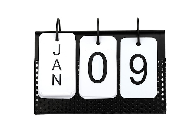 9 de enero - fecha en el calendario de metal