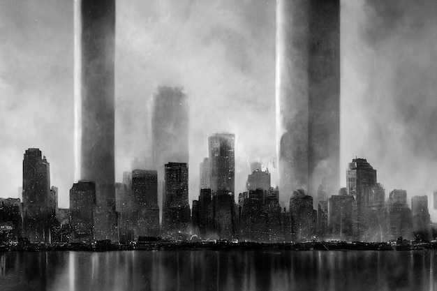 911 Patriot Day USA Background Never Forget World Trade Center Papel de parede de arte digital